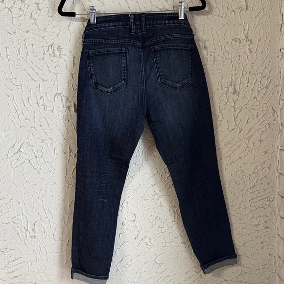 Kut from the Kloth Dark Wash Distressed Slim Boyfriend Jeans - Picture 7 of 9